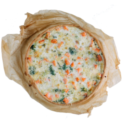 Киш с форелью и брокколи