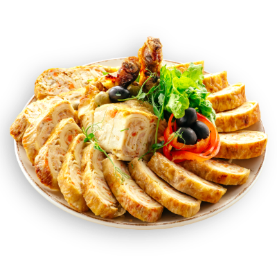 Птица фаршированная блинчиками