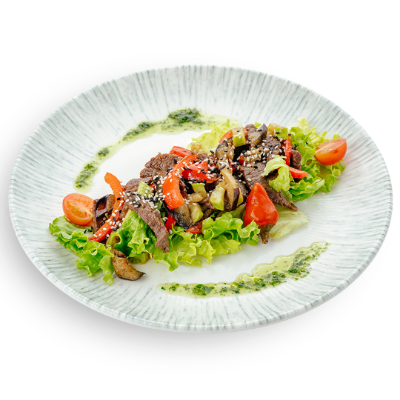 Тёплый салат с говядиной и овощами