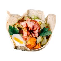 Салат с картофелем и грудинкой