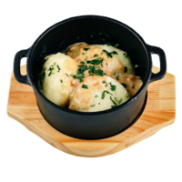 Клёцки с душами, мясной начинкой и картофелем