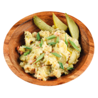 Cалат из мятого картофеля  с копченой грудинкой 