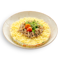 Салат коктейль с цыпленком и ветчиной